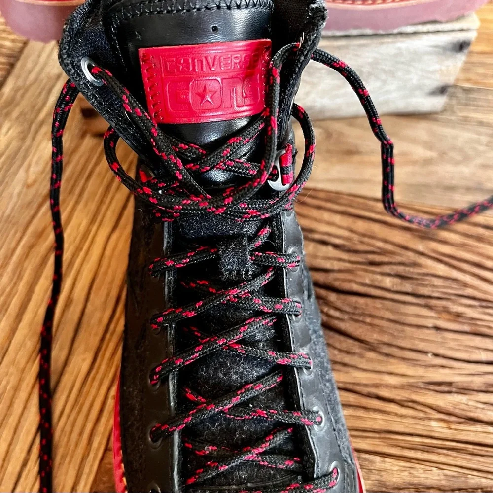 Converse Black and Red High-Top Boots